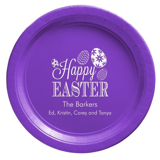 Happy Easter Eggs Paper Plates